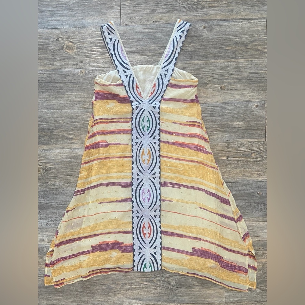 A Common Thread Silk Dress Small Rozae Nichols Silk Boho Asymmetrical Beach